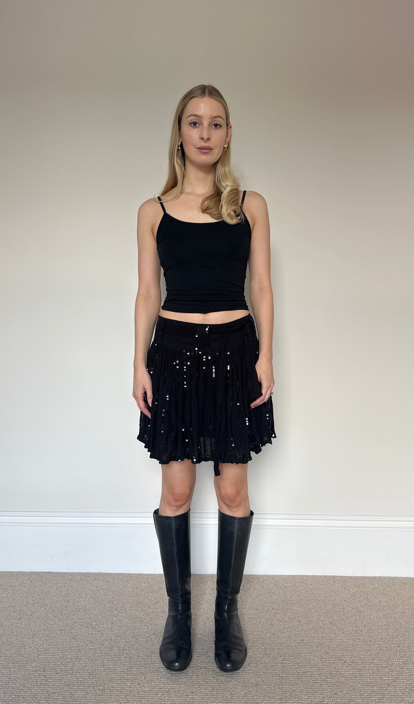 Vintage sequin tie skirt