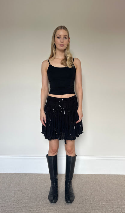 Vintage sequin tie skirt