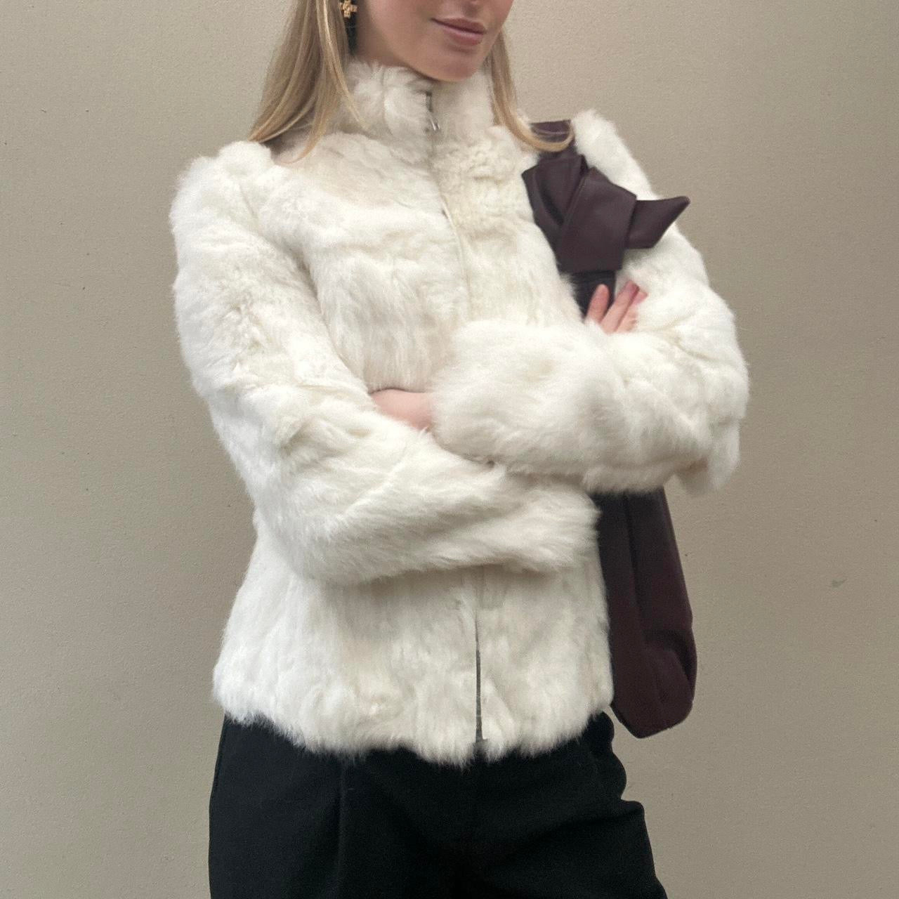 Vintage white fur jacket