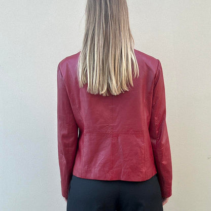 Vintage 00s red leather jacket