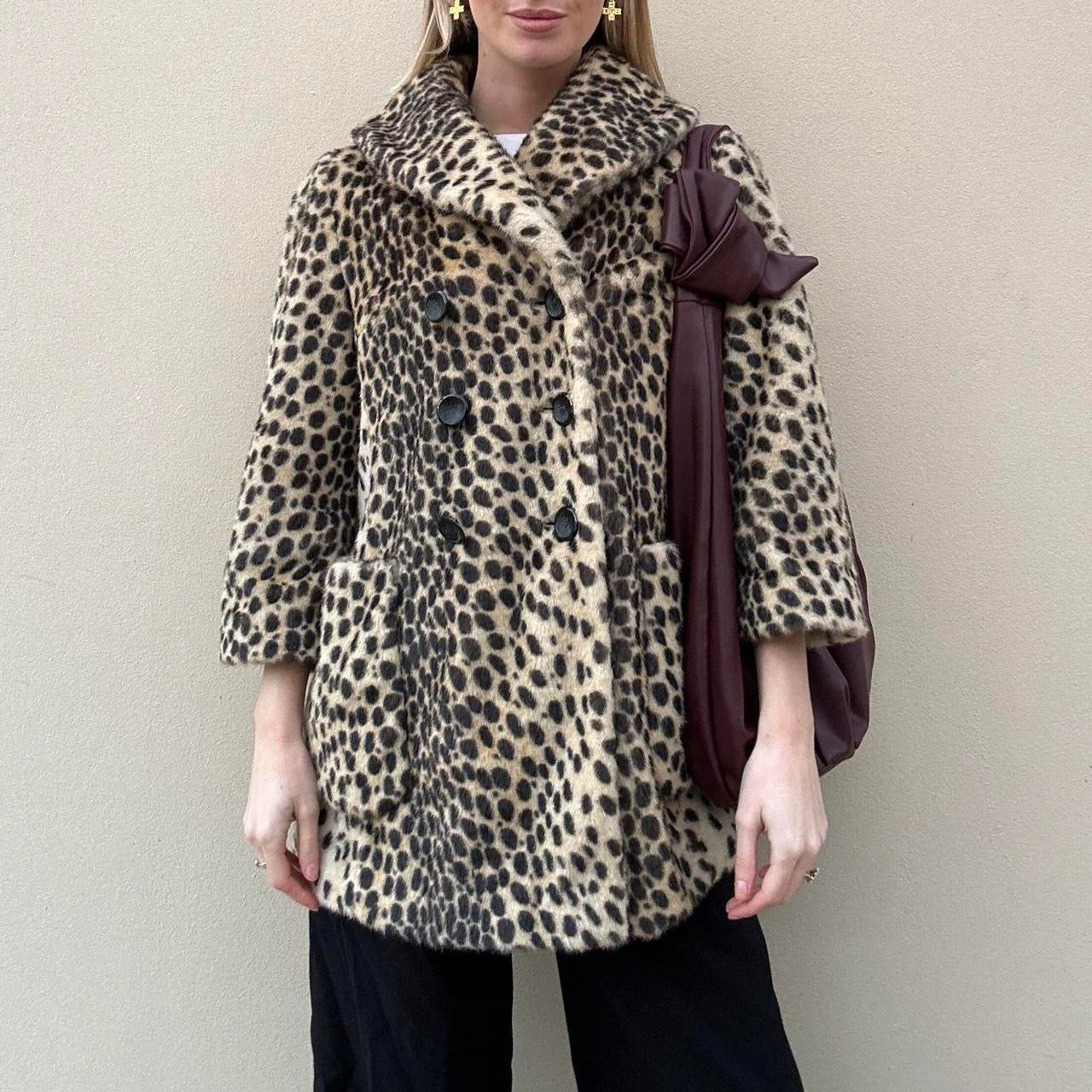 Faux leopard coat