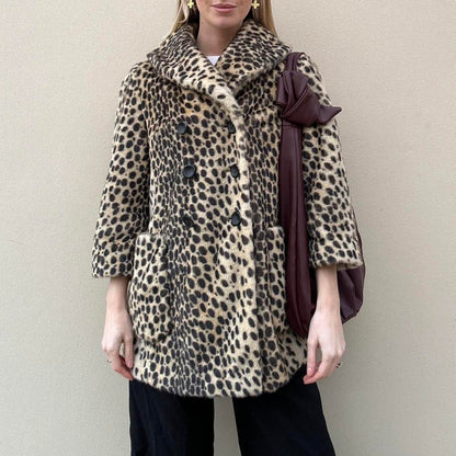 Faux leopard coat