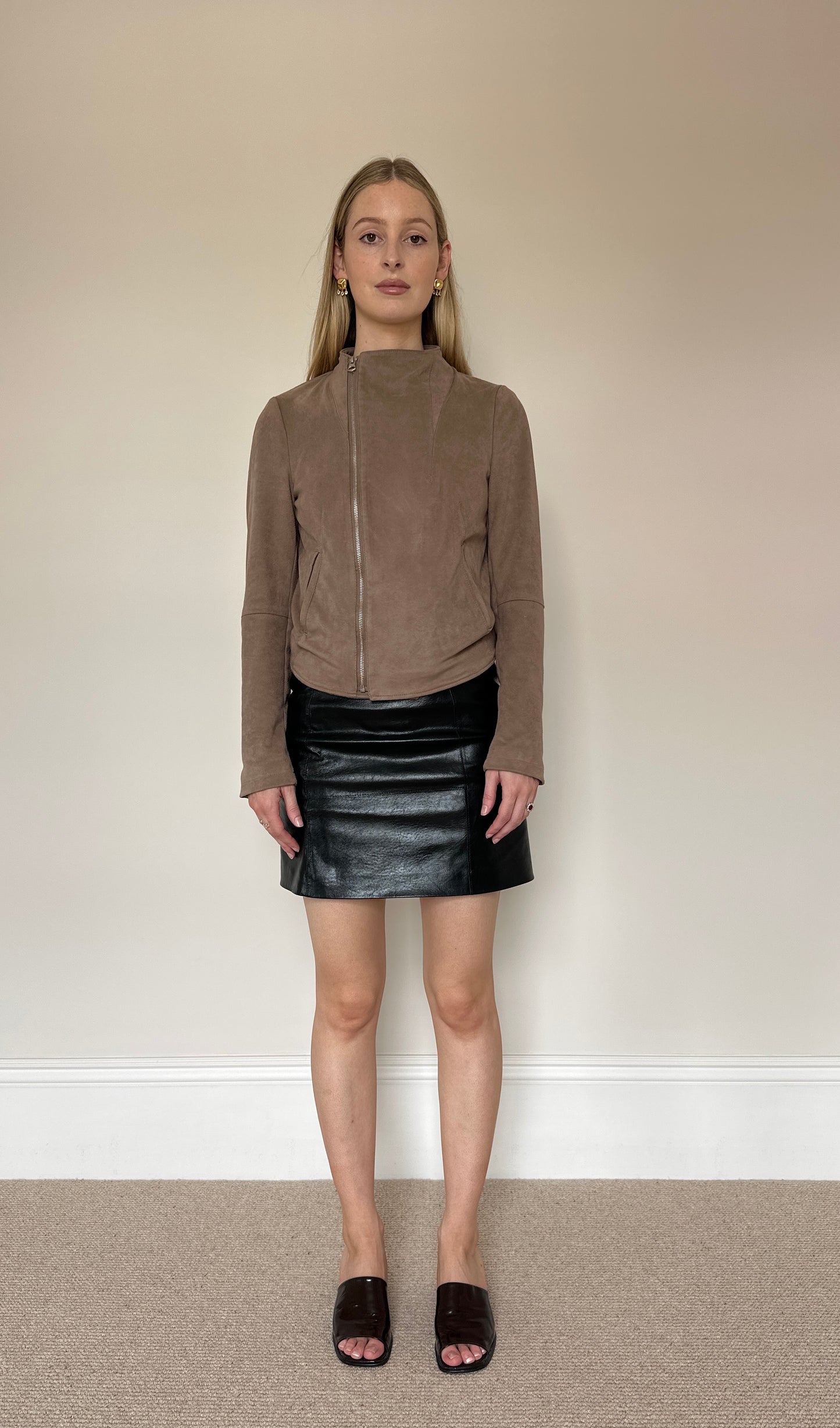 Vintage moleskin asymmetrical jacket