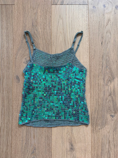SALE Vintage sequin turquoise top
