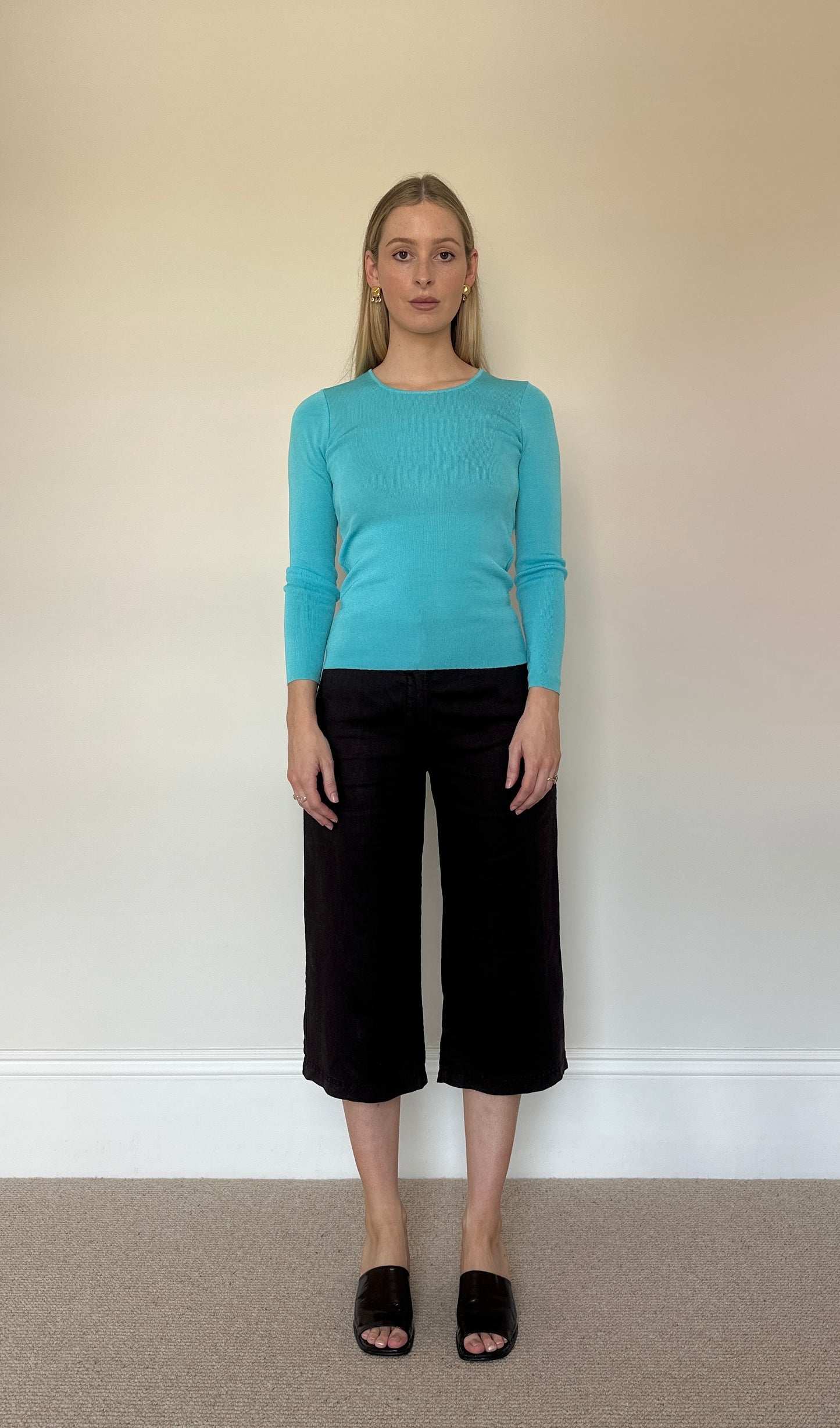 Vintage brown linen capris