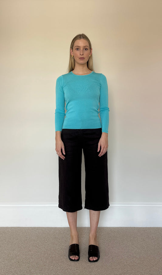 Vintage brown linen capris