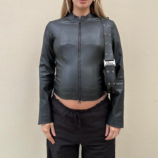 Vintage 00s black leather jacket