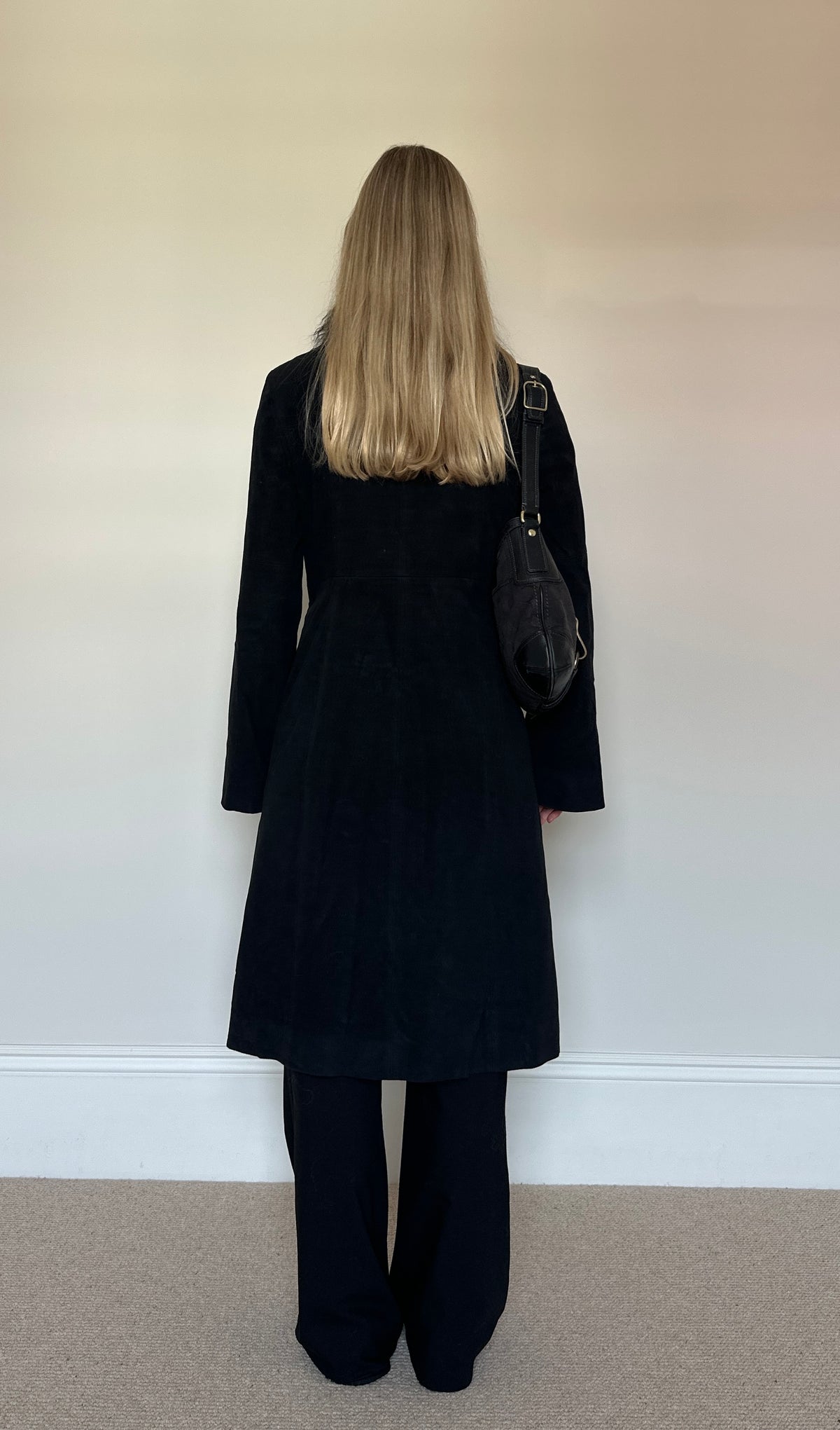 Vintage black mongolian fur coat