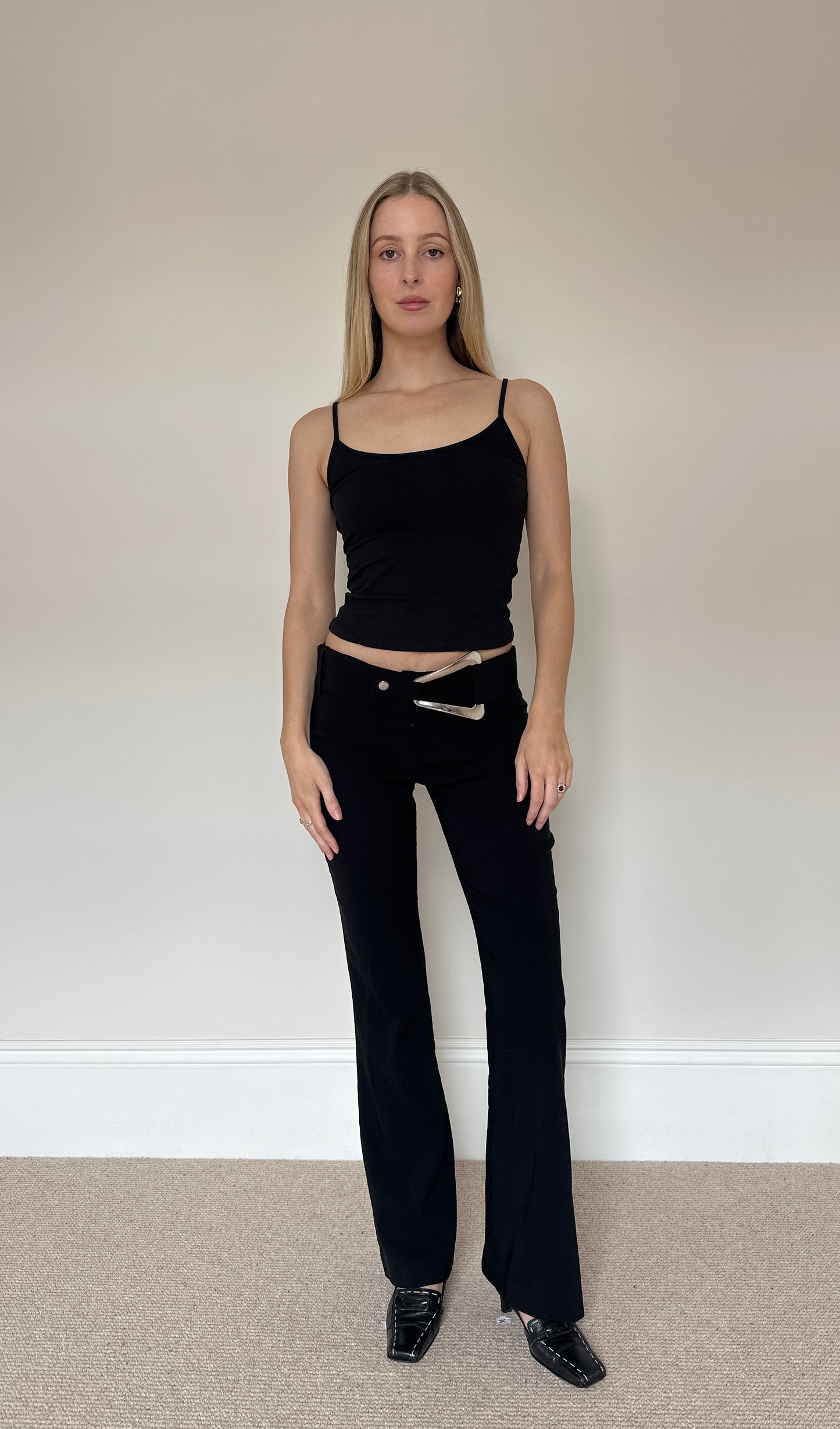 Vintage 00s Silver Belt Trousers