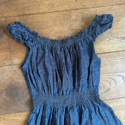 Denim milkmaid dress xs