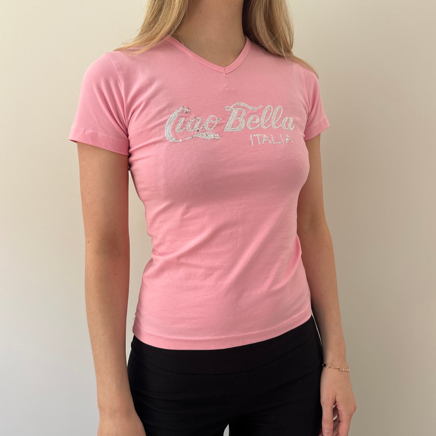 Powder pink ciao Bella T-shirt