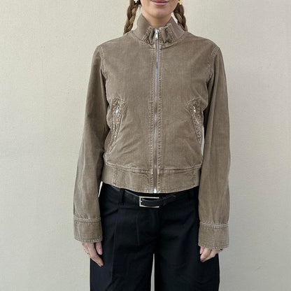 Vintage khaki bomber jacket