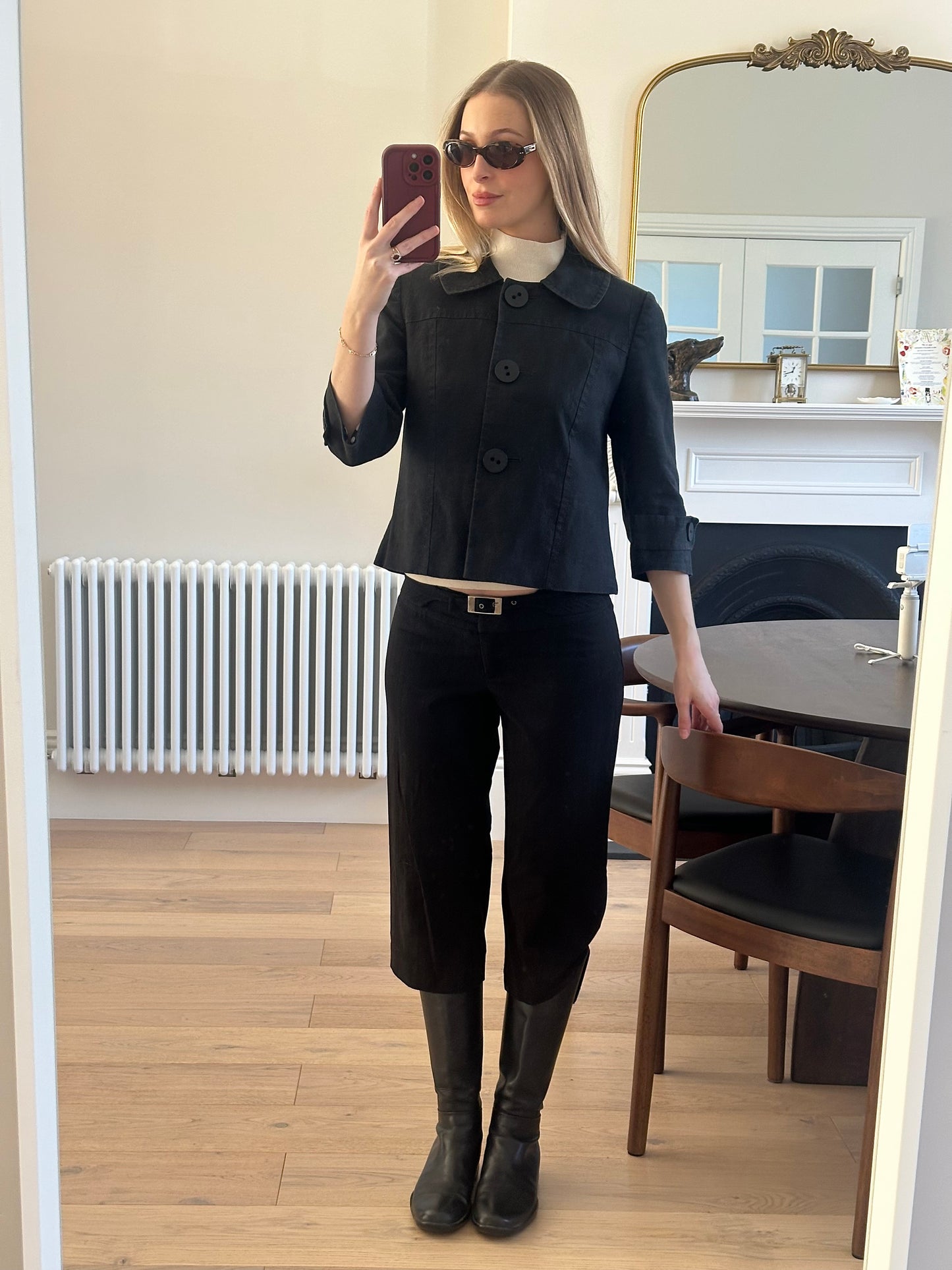 Vintage linen pea coat