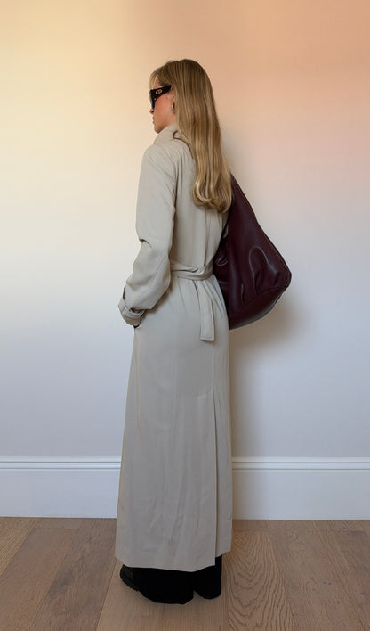 Vintage Cream Full length Trench Coat