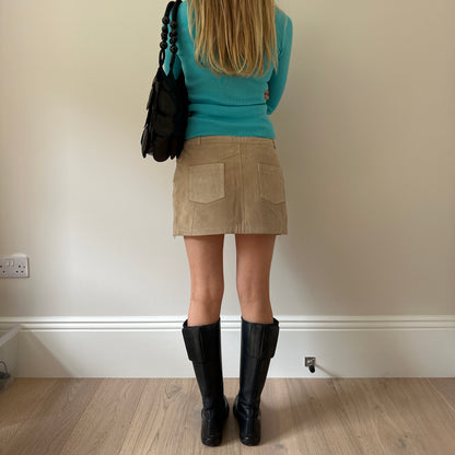 Vintage suede mini skirt