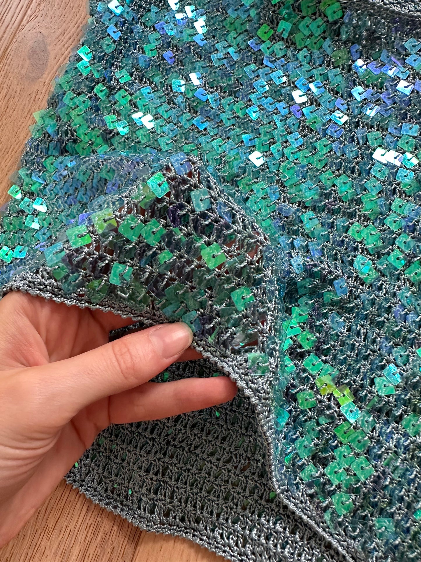 SALE Vintage sequin turquoise top