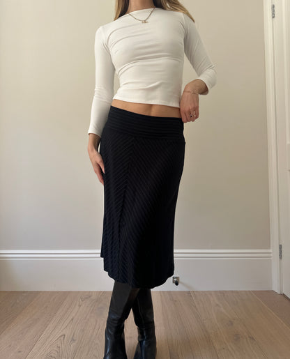 Vintage stripe midi skirt