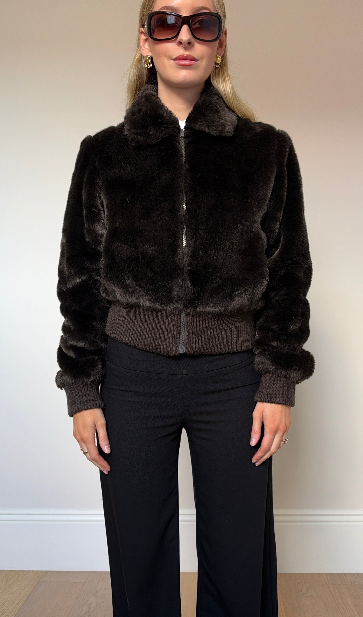 Vintage brown bomber jacket