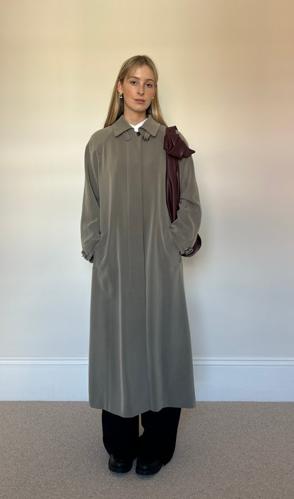 Vintage Khaki Longline Trench Coat