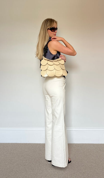 Vintage cream disc bag