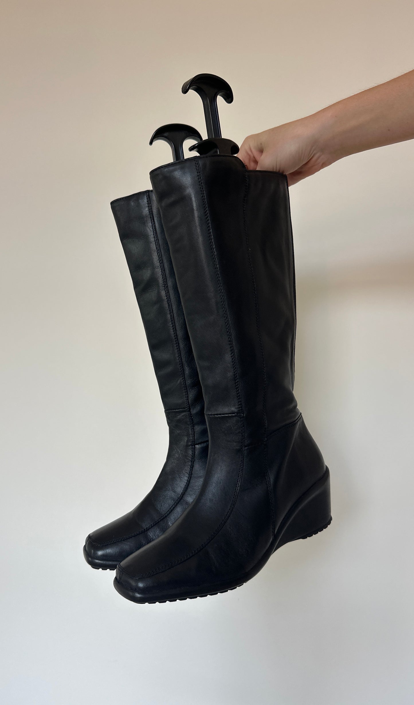 Faux leather boots