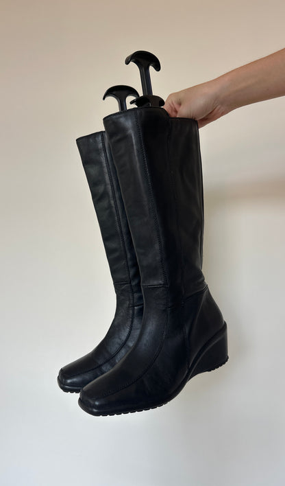Faux leather boots