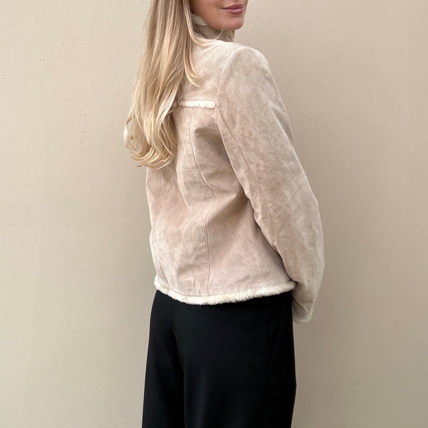Vintage suede & sherpa jacket
