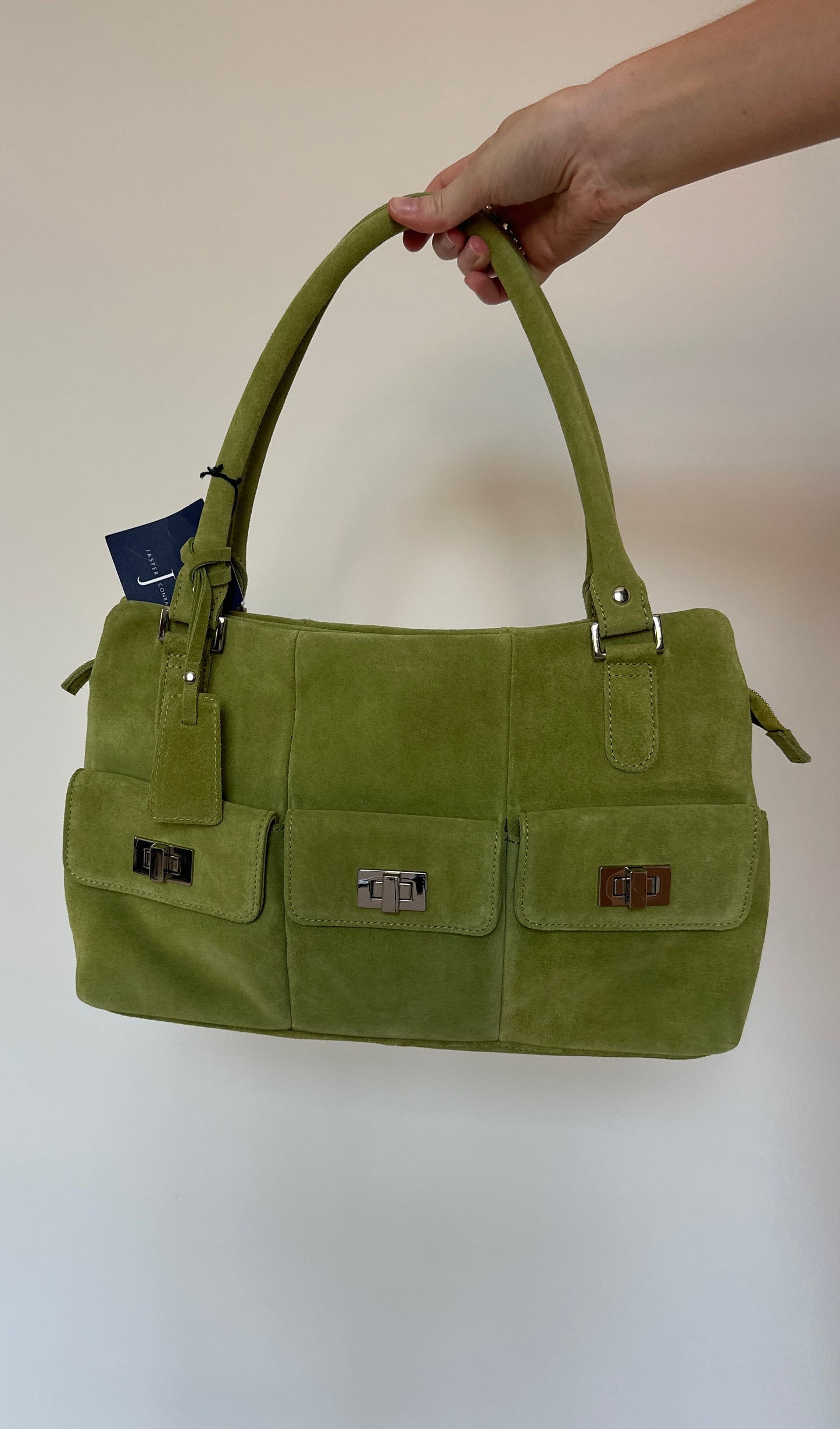 Vintage Suede Lime Green Bag
