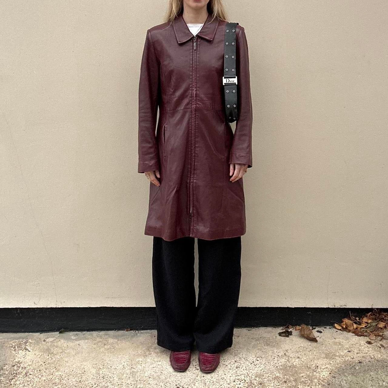 Vintage burgundy leather jacket