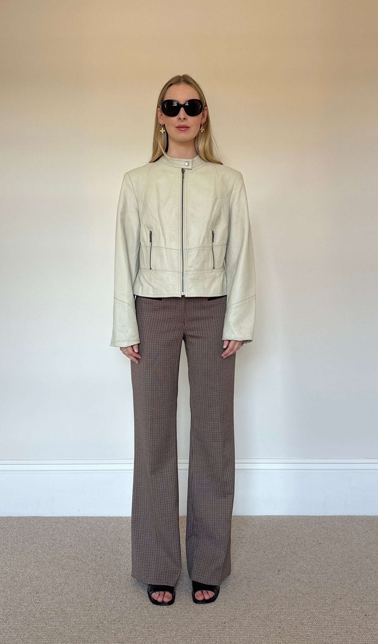Vintage cream biker jacket