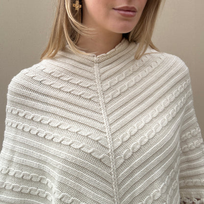 Vintage cream poncho