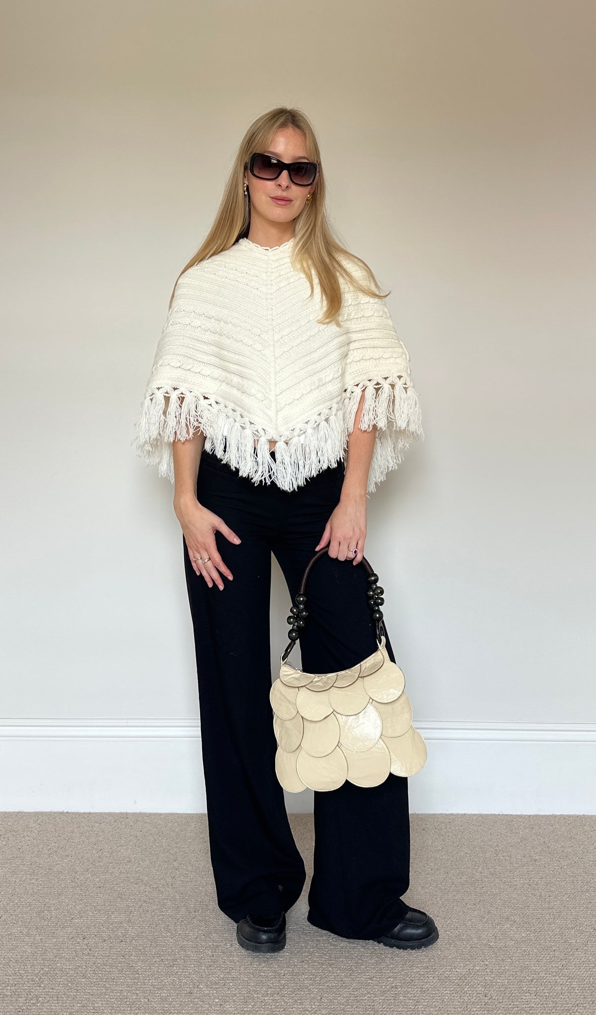 Vintage cream disc bag