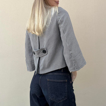 Vintage 00s houndstooth pea coat