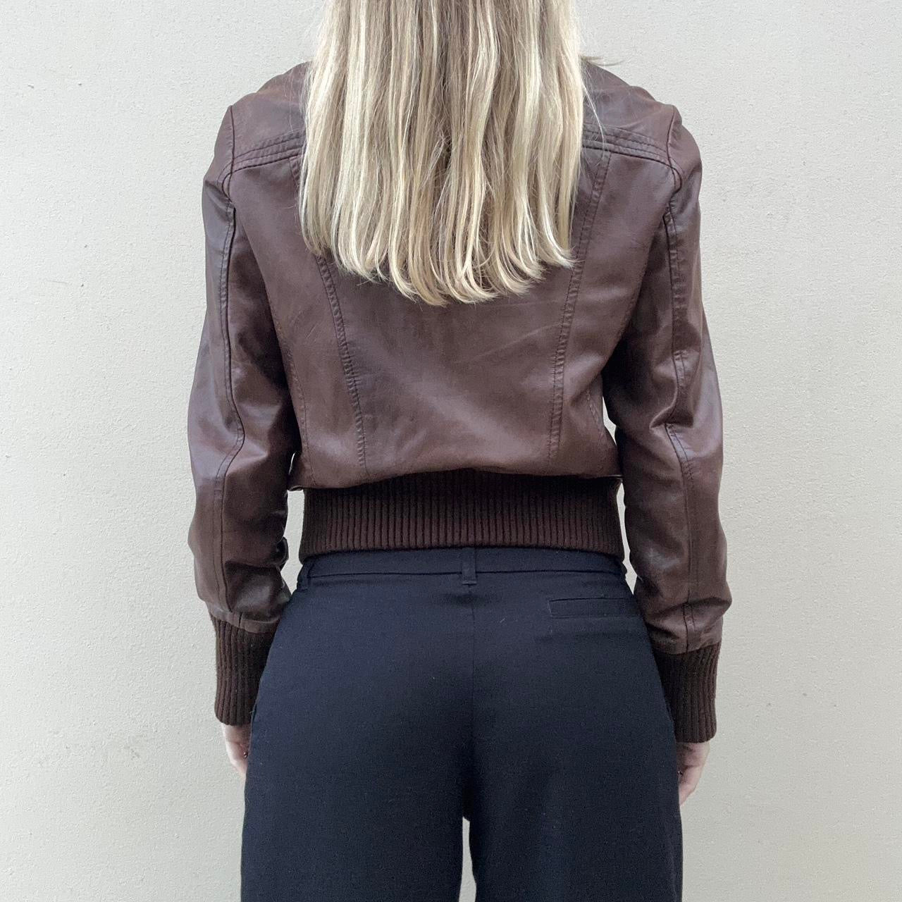 Vintage 00s brown bomber jacket