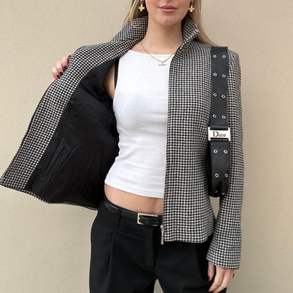 Vintage zip dogtooth jacket