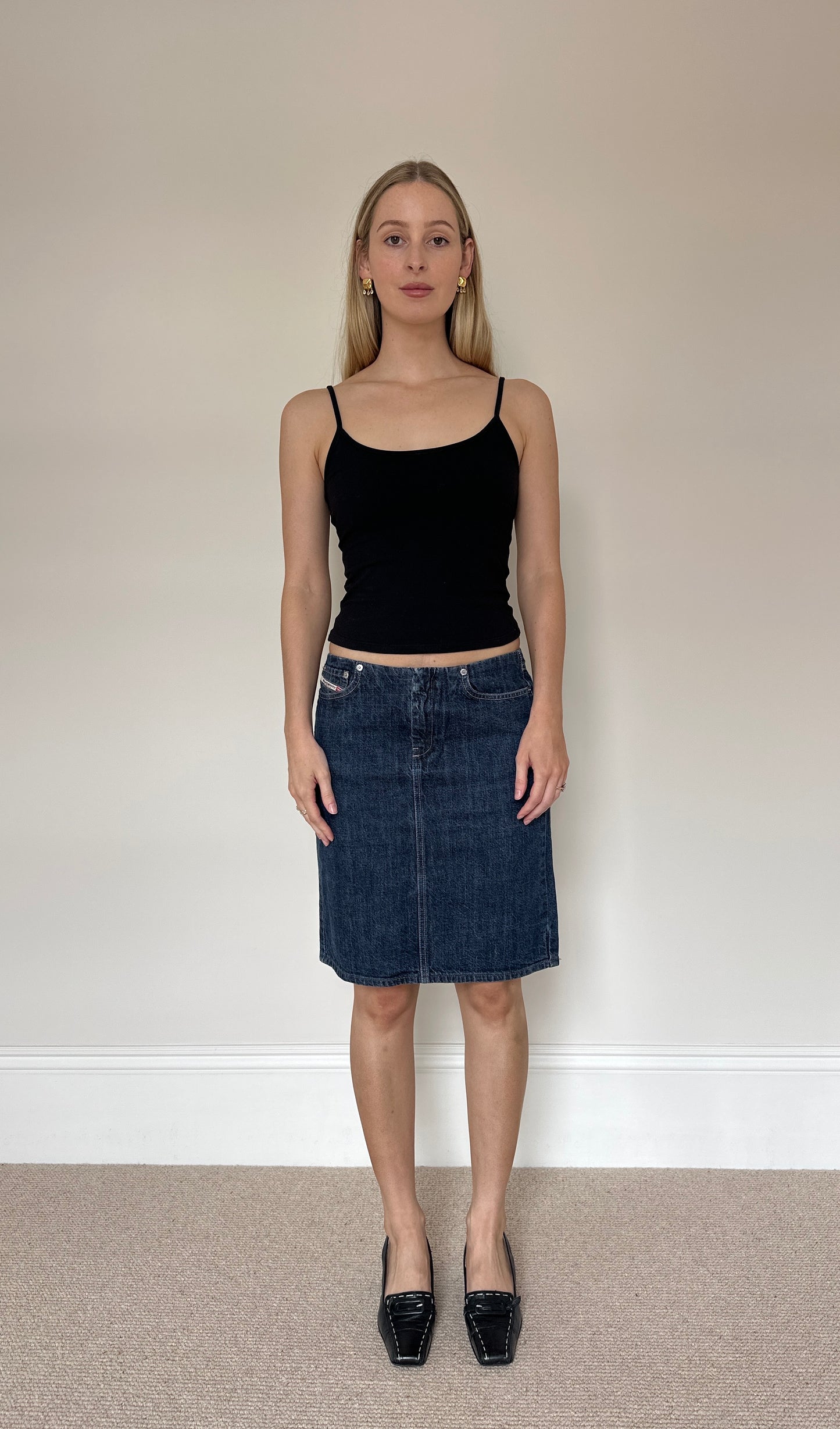 Vintage 90s Diesel Denim Midi Skirt
