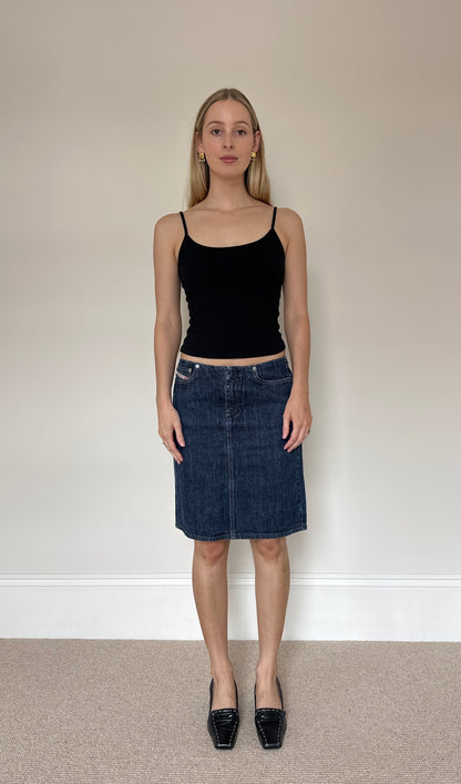 Vintage 90s Diesel Denim Midi Skirt
