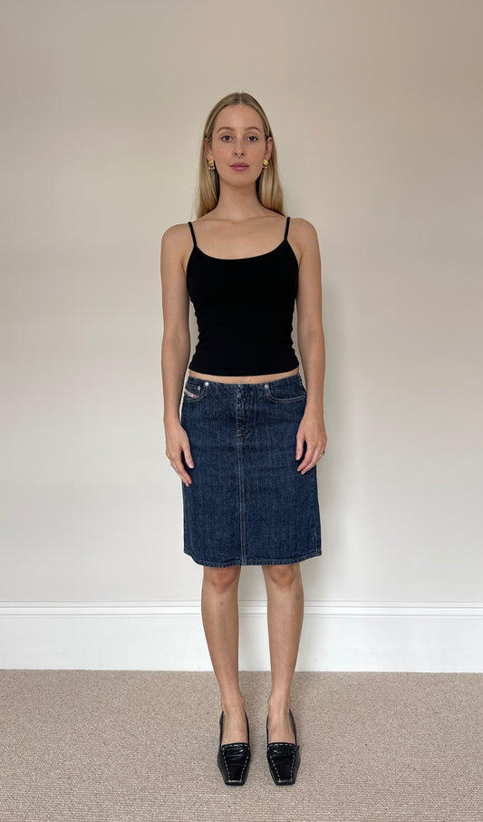 Vintage 90s Diesel Denim Midi Skirt
