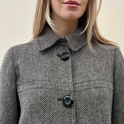 Vintage 00s herringbone pea coat