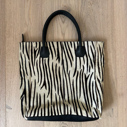 Vintage zebra pony skin bag