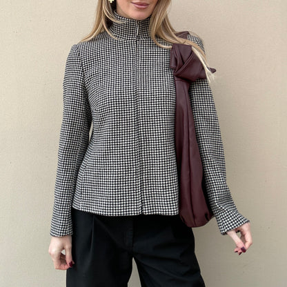 Vintage zip dogtooth jacket