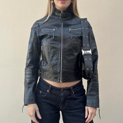 Vintage 00s leather biker jacket