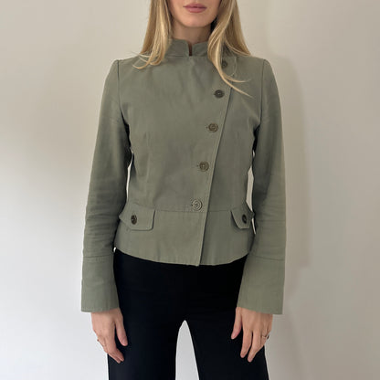 Vintage khaki asymmetric jacket