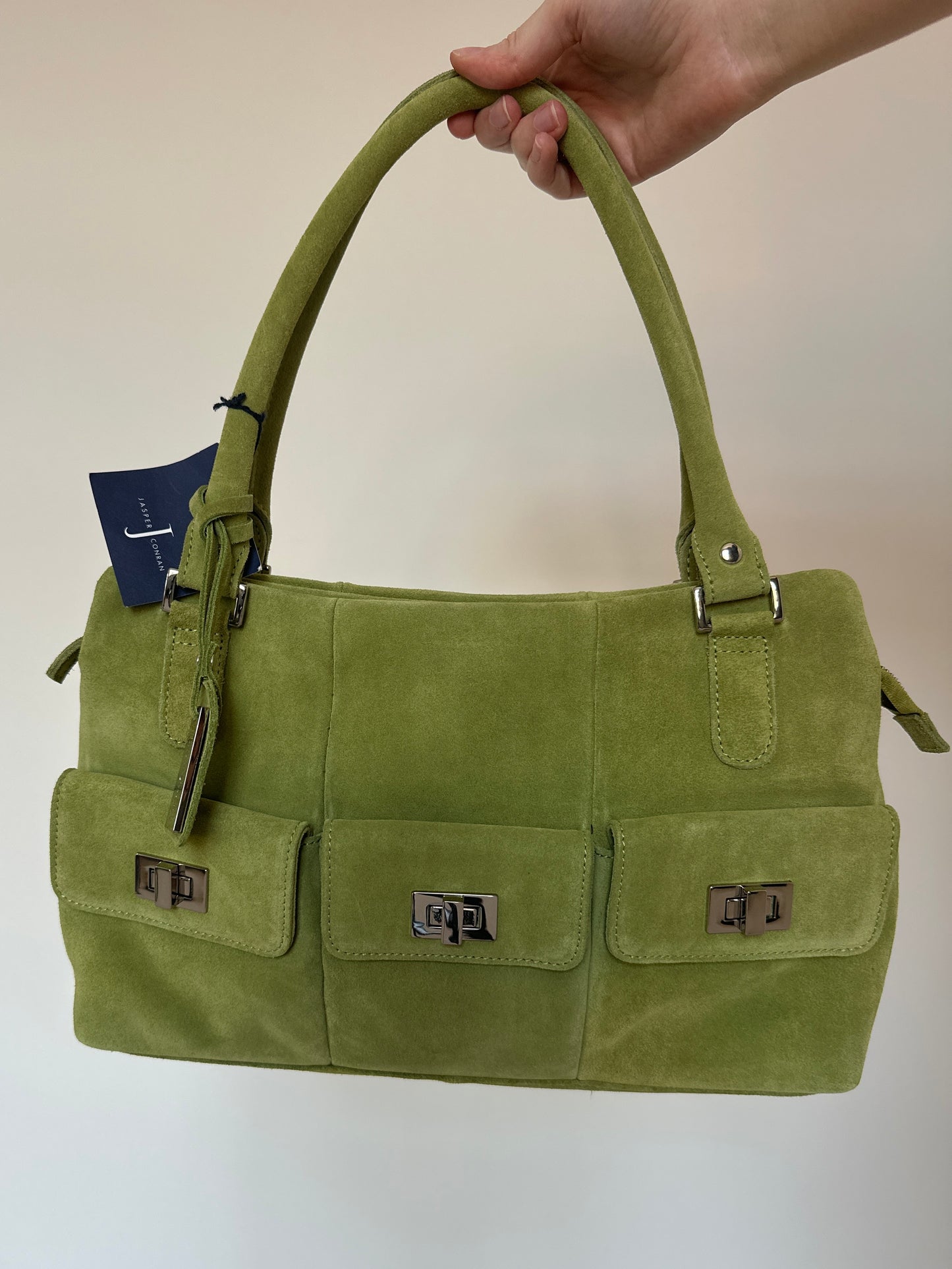 Vintage Suede Lime Green Bag