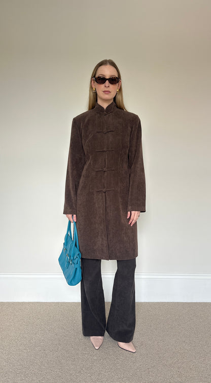 Vintage brown frog clasp jacket
