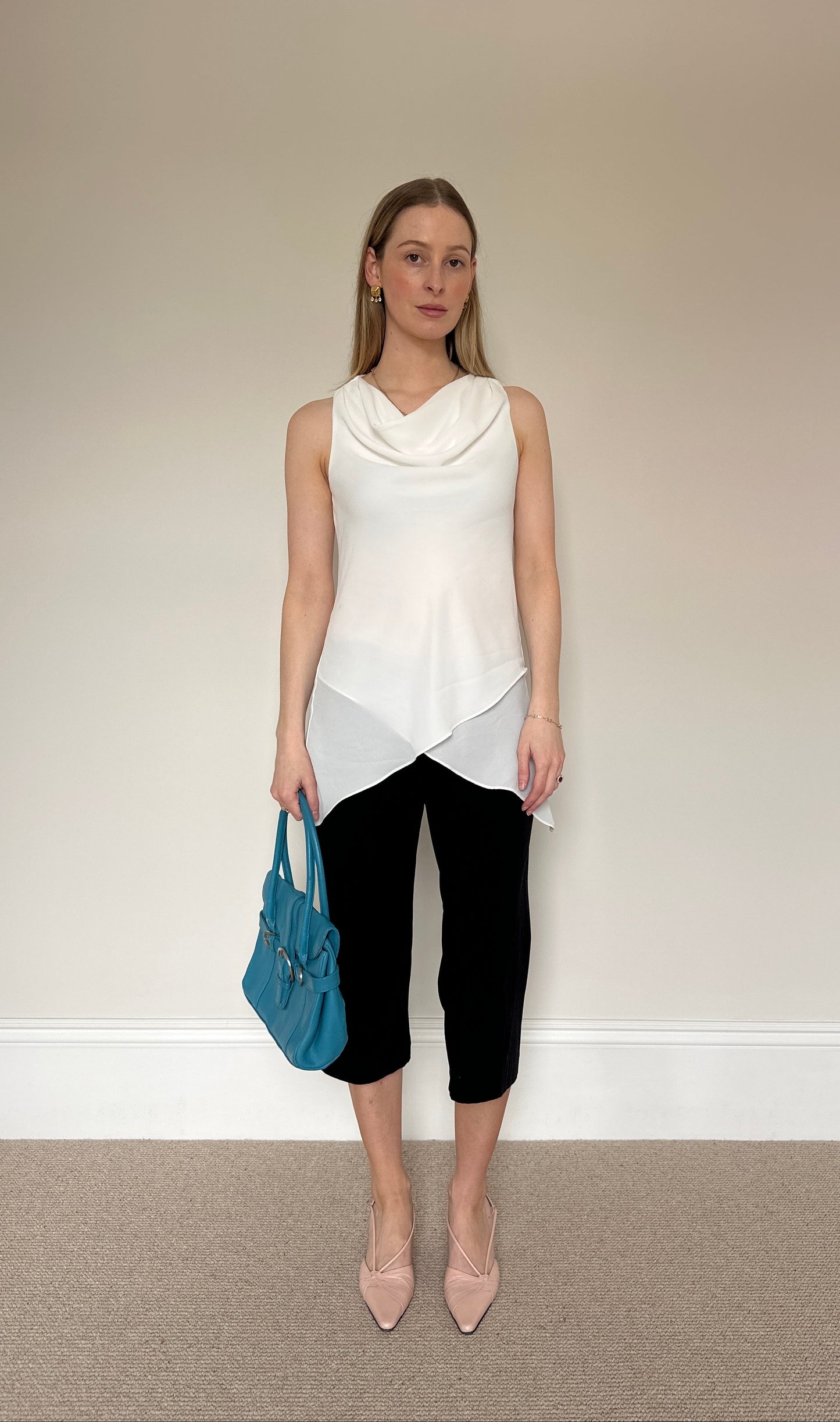 Vintage white chiffon top