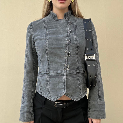 Vintage 00s asymmetric denim jacket