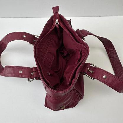 Vintage 00s raspberry leather bag