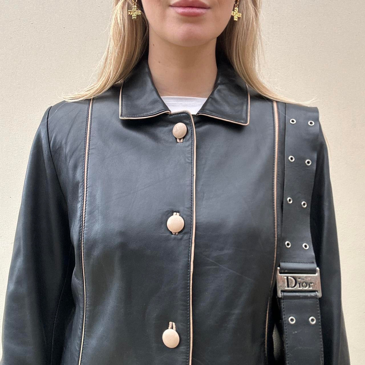 Vintage 90s black leather jacket