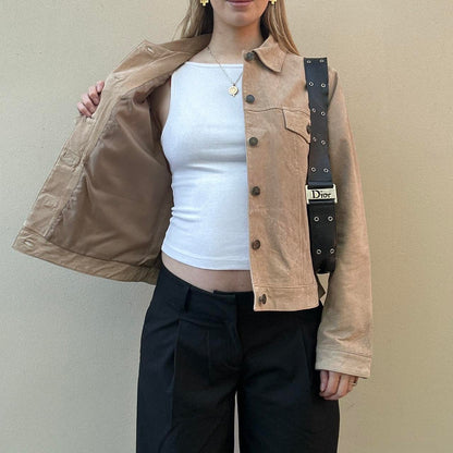 Vintage 90s camel suede jacket